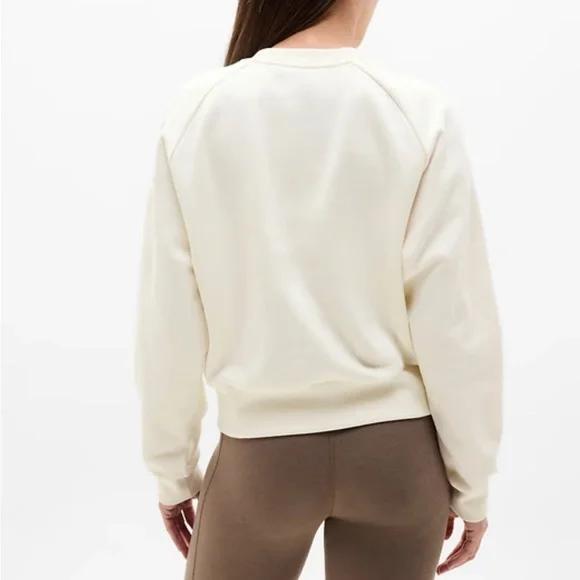 Athleta Forever Fleece Cream Relaxed fit Sweatshirt - Picture 2 of 5